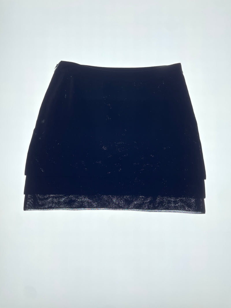 Black Layered Miniskirt