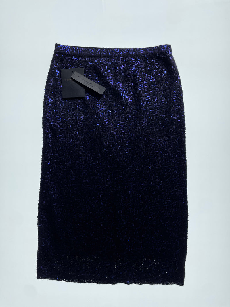Purple Sequin Wool Skirt
