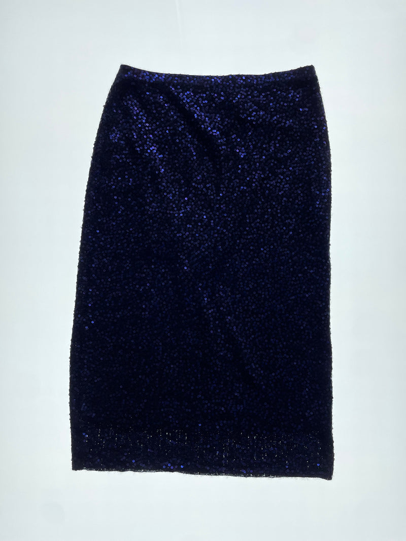 Purple Sequin Wool Skirt