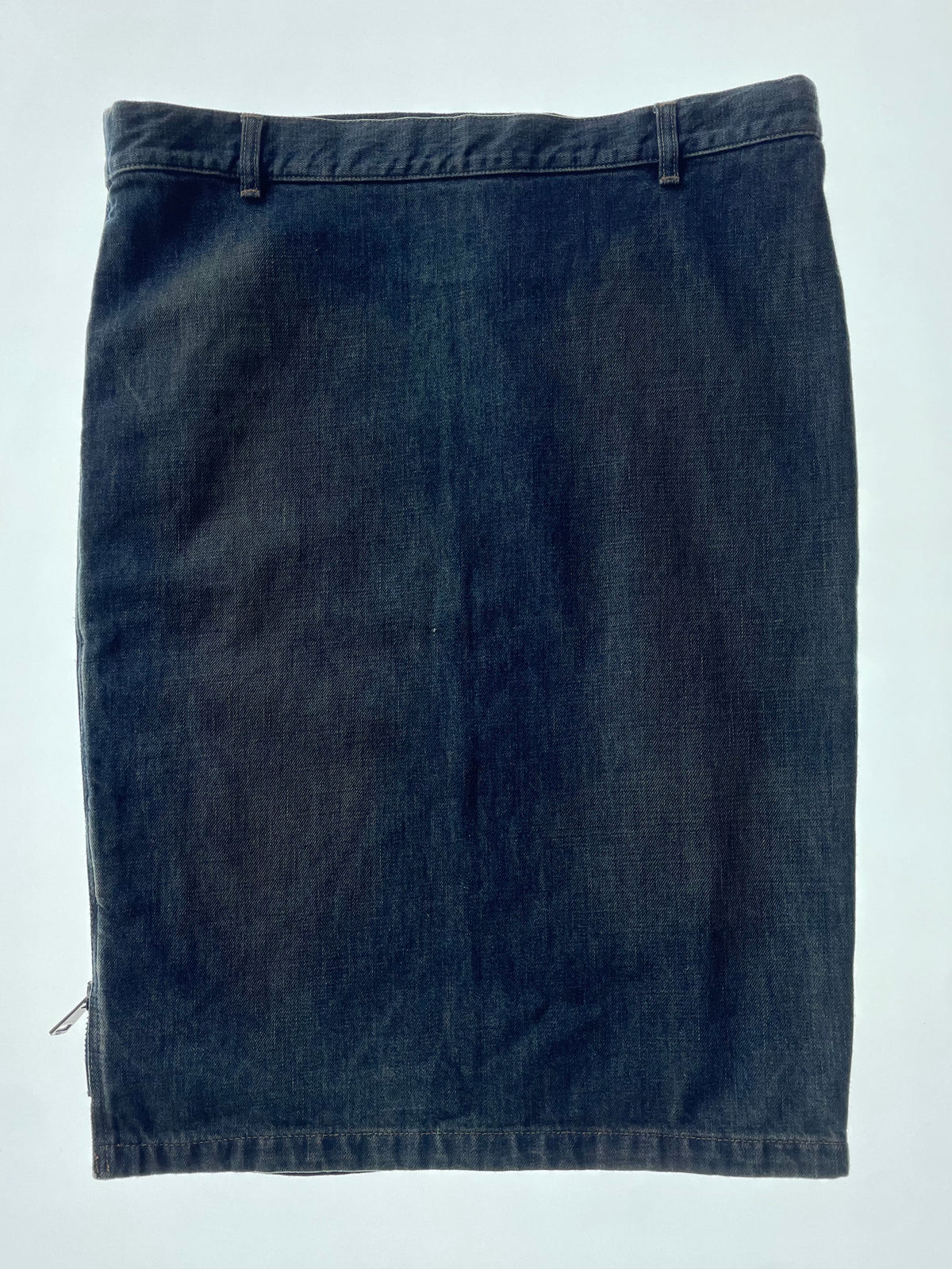 SS00  Blue Denim Zip Up Skirt
