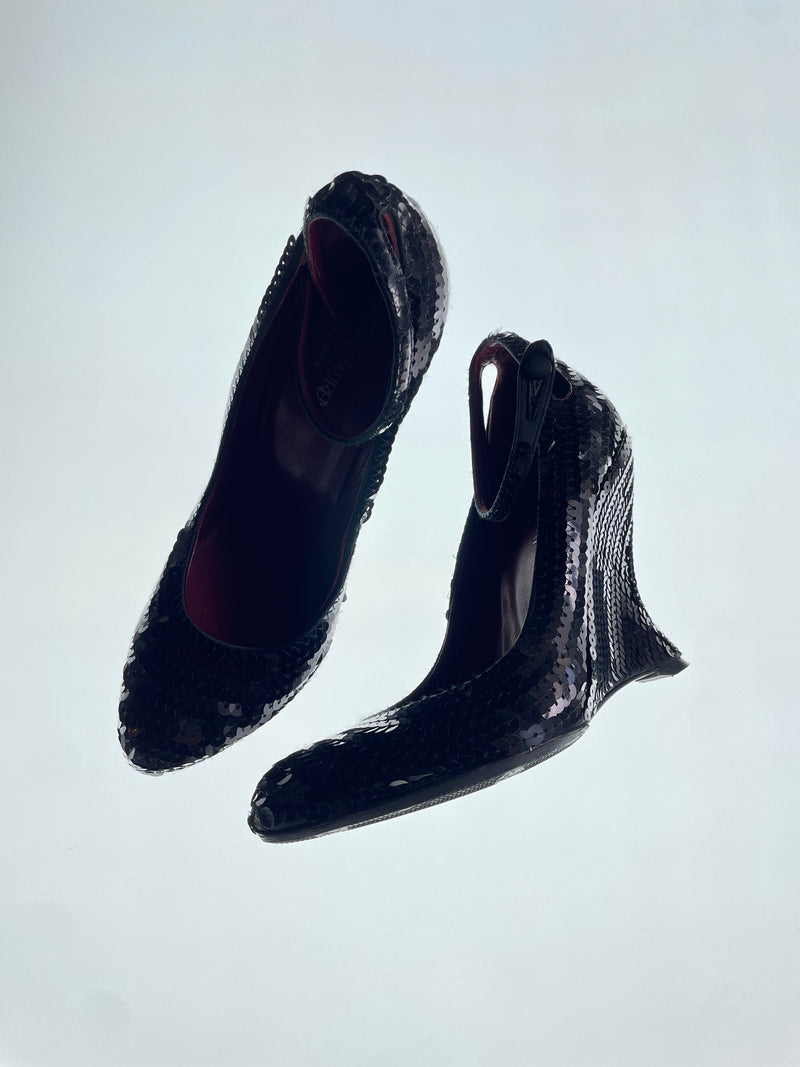 FW04 Black Sequin Heels