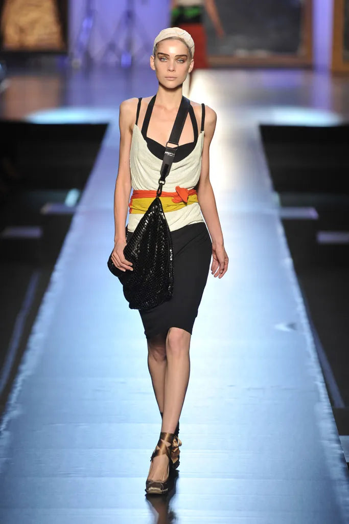 SS 2009 Orange and Yellow Cowl Neck Dress