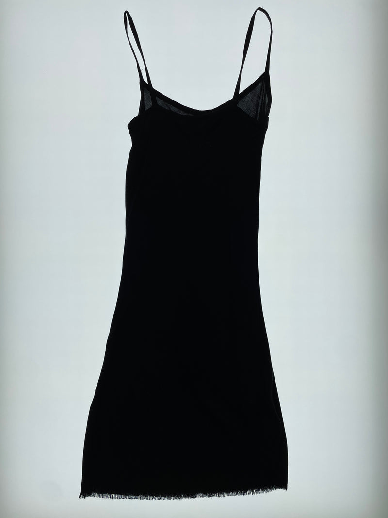 Black Distressed Slip Dress