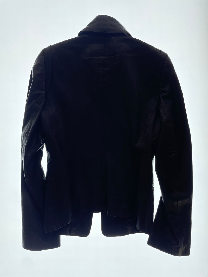 FW 03 Black Leather Cropped Jacket