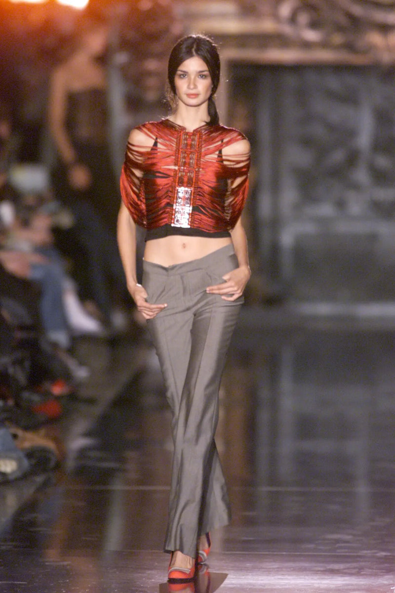FW 2000 Black Trousers Red Beaded Belt