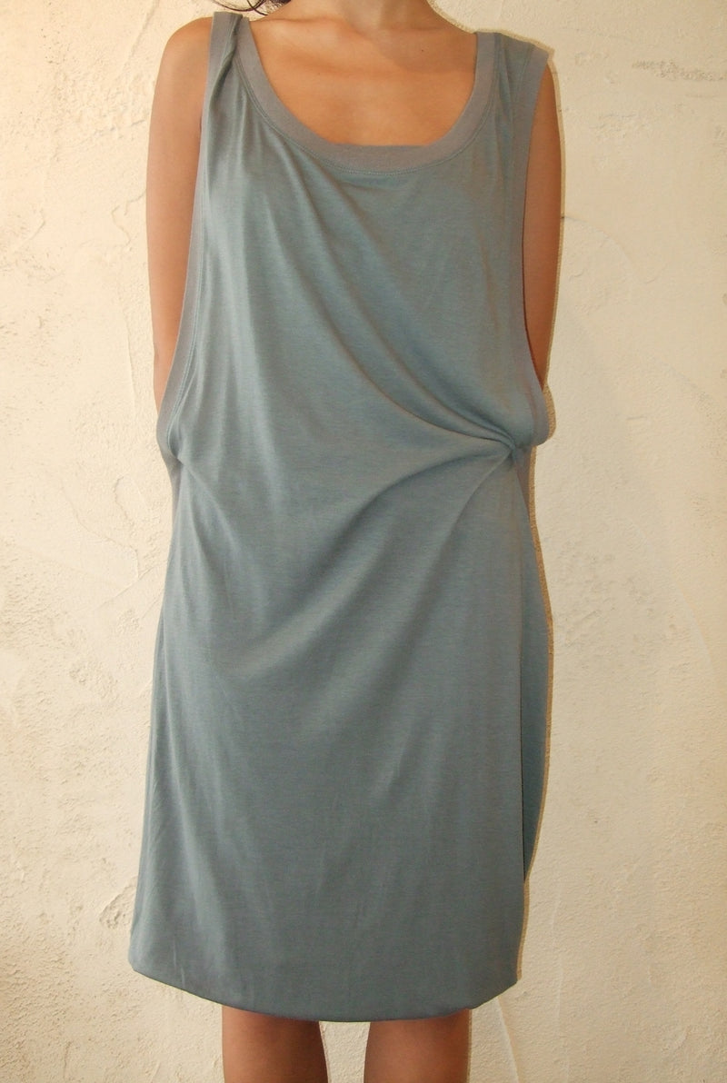 Blue Open Back Dress