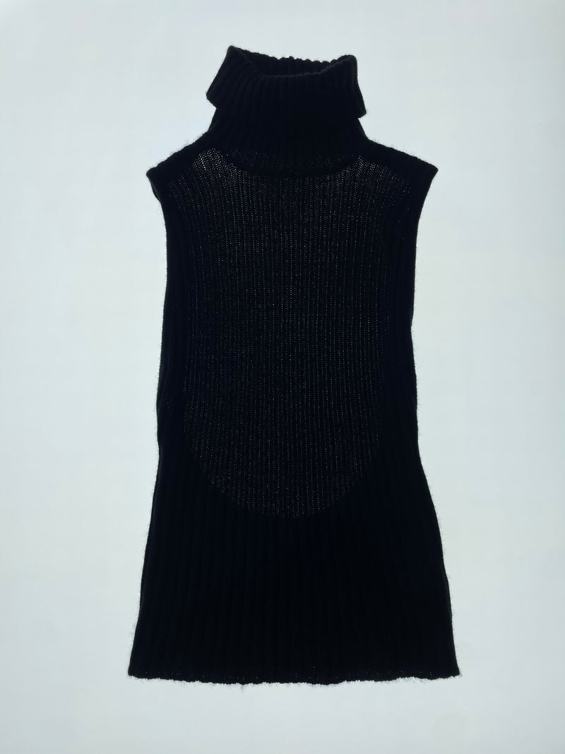 Turtleneck Black Backless Top