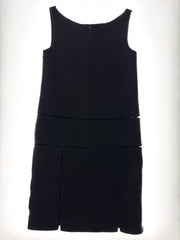 FW 1998 Black Wool Section Dress + Black Slip