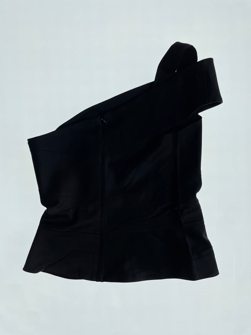 One Shoulder Black Top