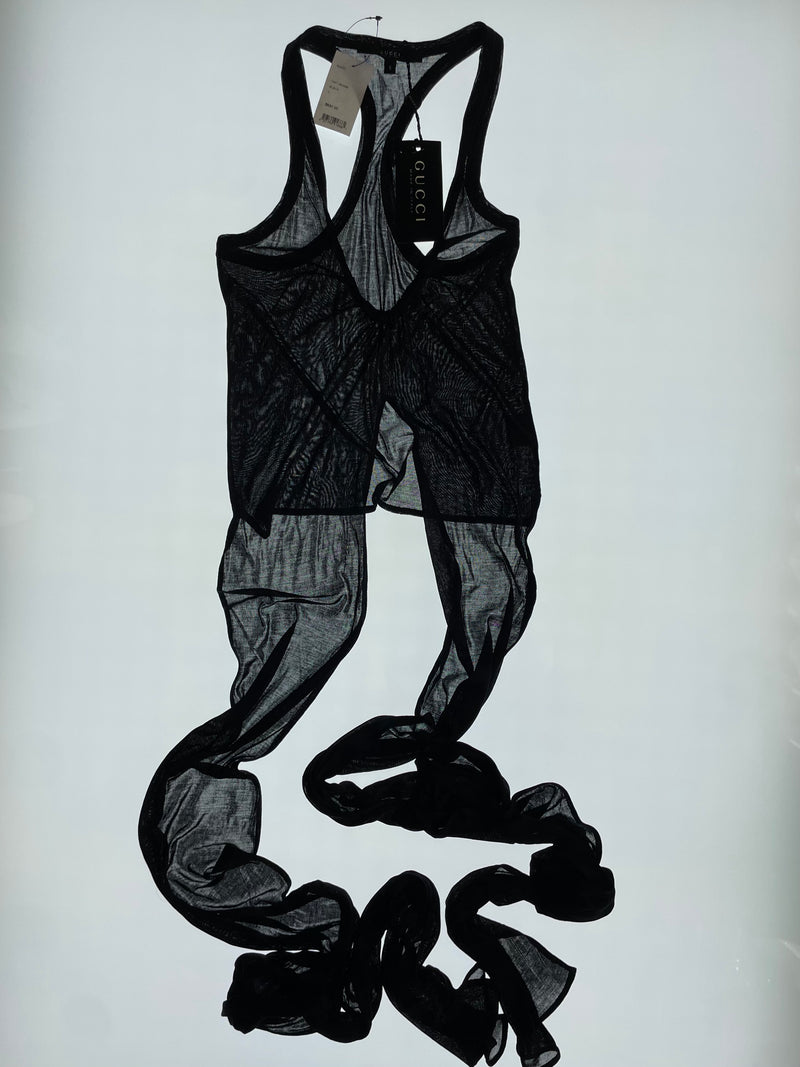 Black Long Sheer Tank Top