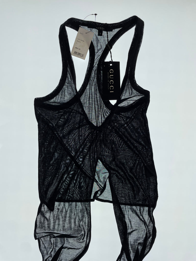 Black Long Sheer Tank Top