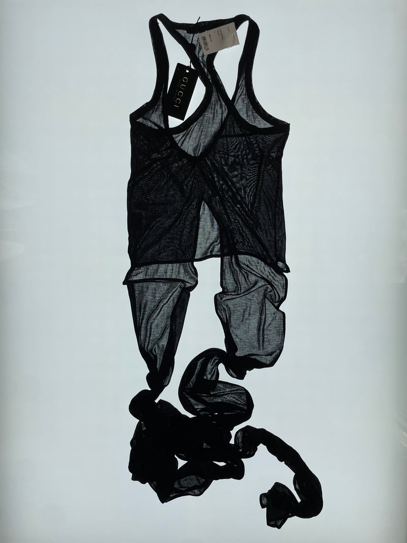 Black Long Sheer Tank Top