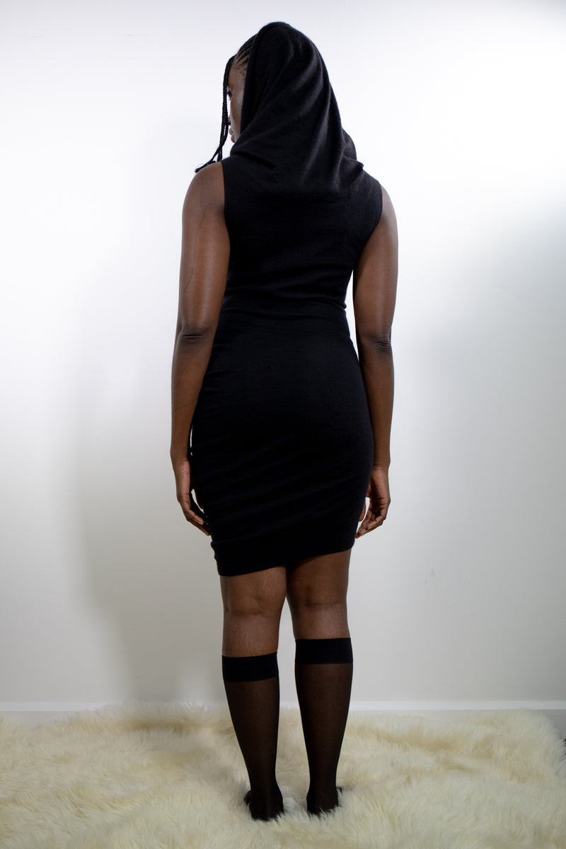 FW 04 Black Hooded Dress