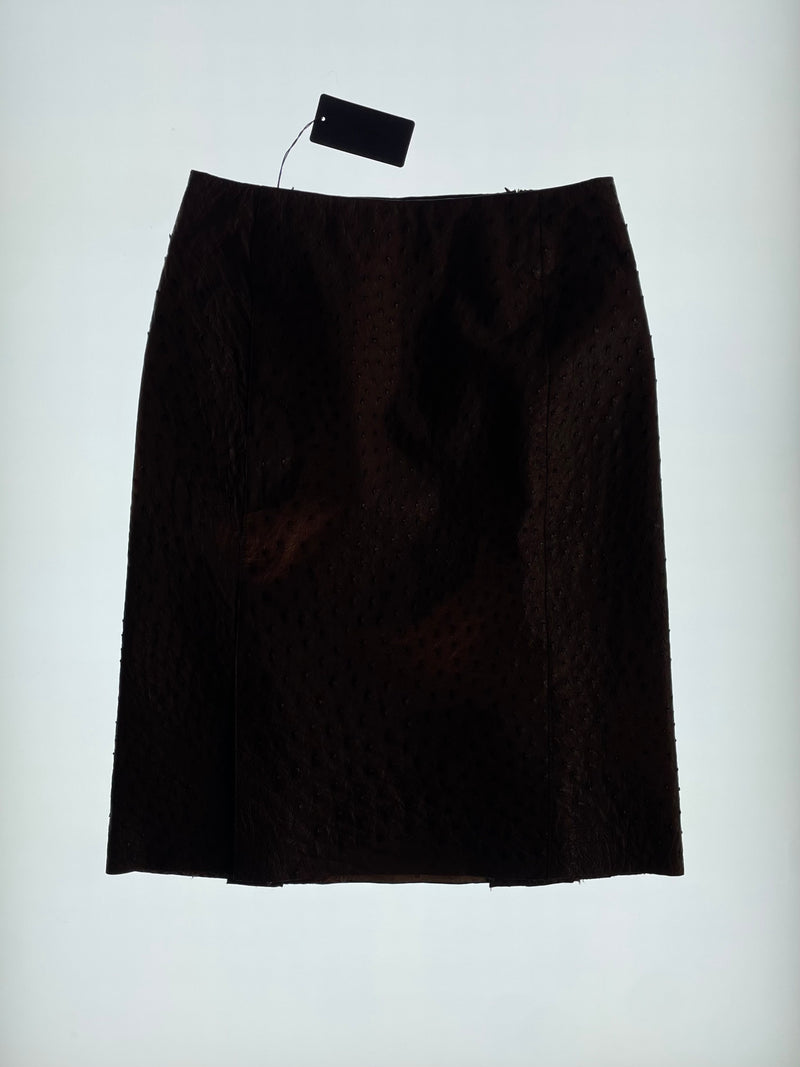 SS2000 Prada Brown Leather Skirt