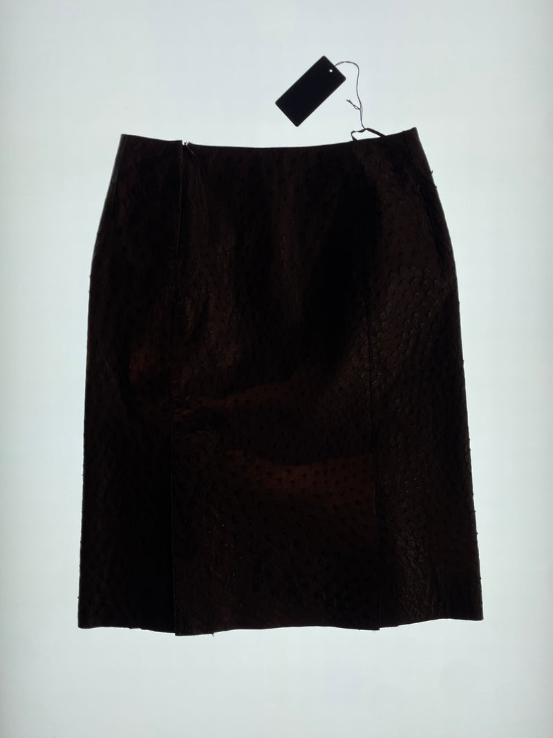 SS2000 Prada Brown Leather Skirt