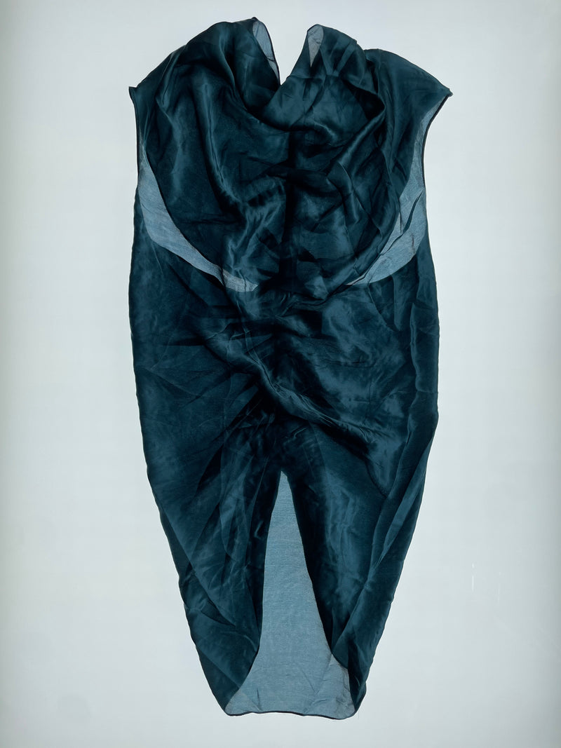 SS 2003 Turquoise Silk Ruched Top