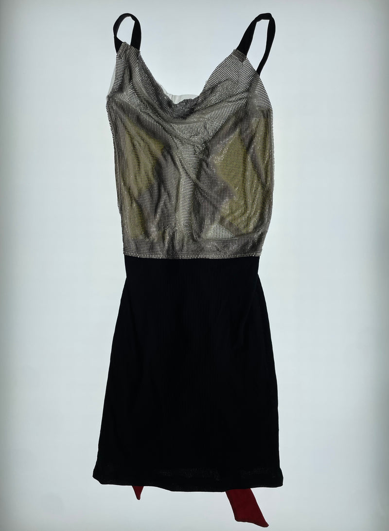 Orange and Yellow Cowl Neck Dress