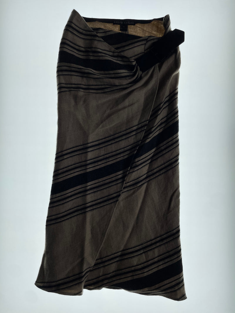 Striped Black Buckle Skirt