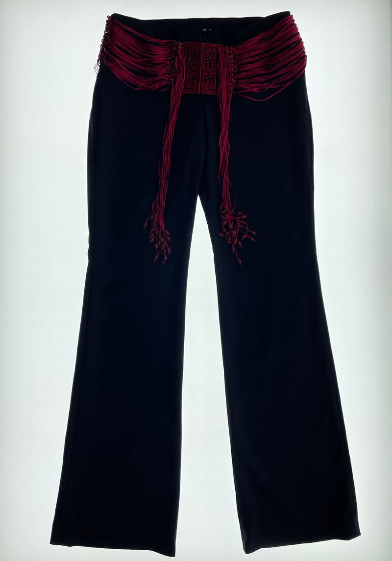 FW 2000 Black Trousers Red Beaded Belt