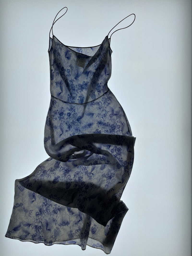 Blue Pattern Slip Down