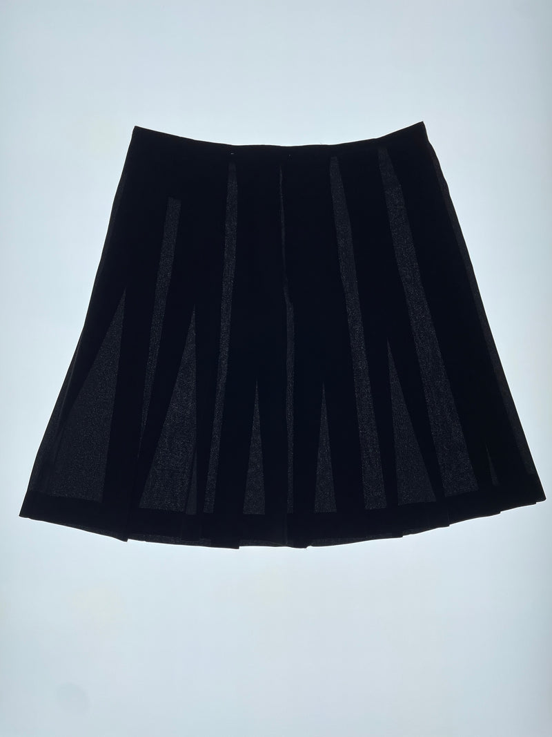 Black Pleated Sheer Skirt