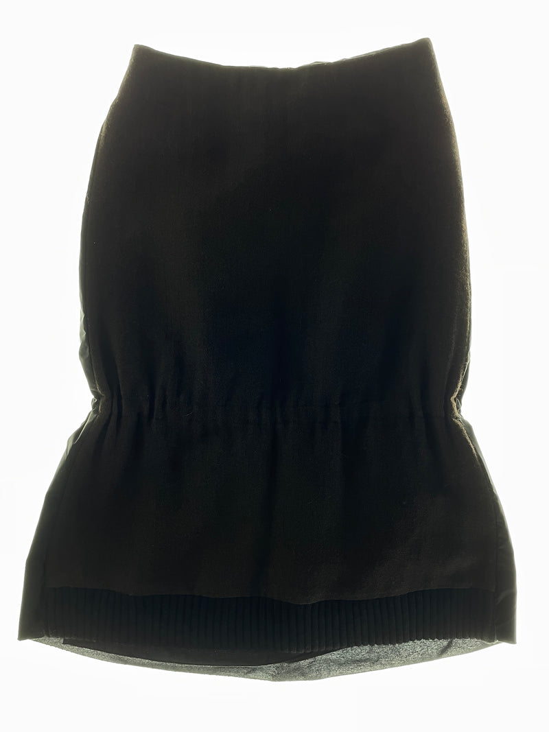 Black Nylon Wool Skirt