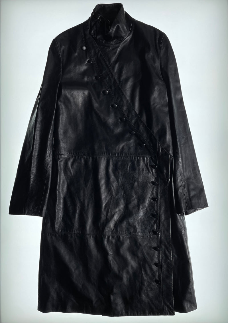 FW01 Long Black Button Coat
