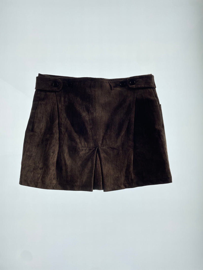 Suede Brown Mini Skirt