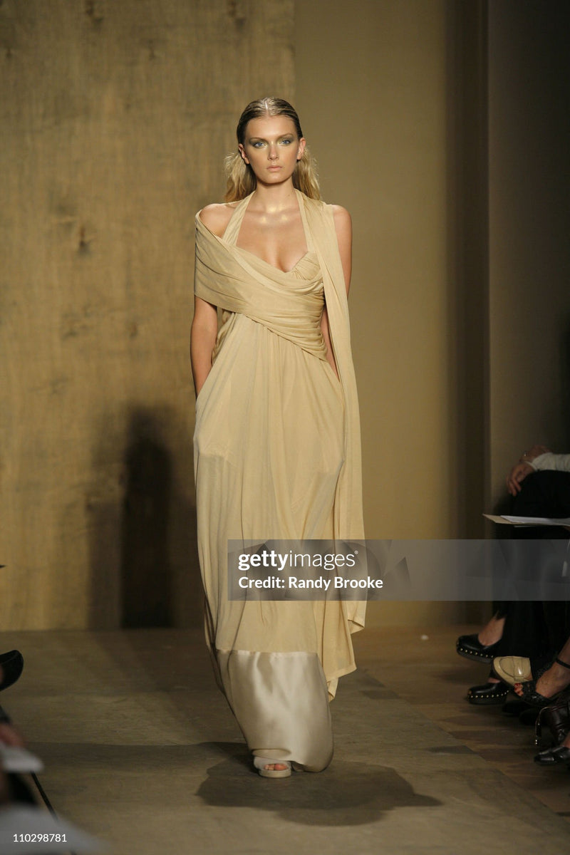 SS07 Long Flowy Biege Dress