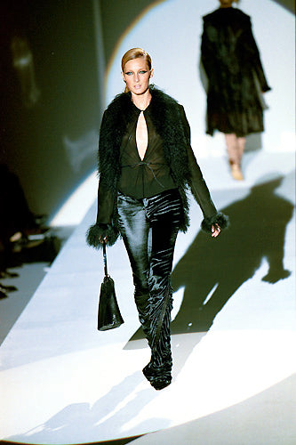 FW99 Black Velvet Scrunch Pants