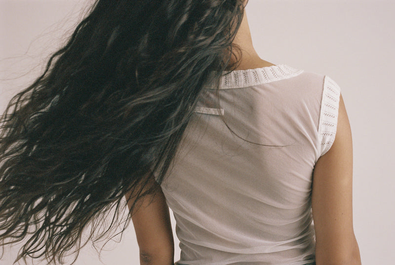 White Mesh Top